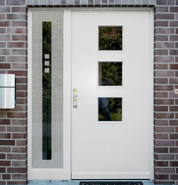 Sichtschutzfolie für Haustür Seitenteile Quadrate innen Montage