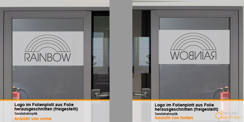 Milchglasfolie mit Logo für Büro Fenster oder Türen